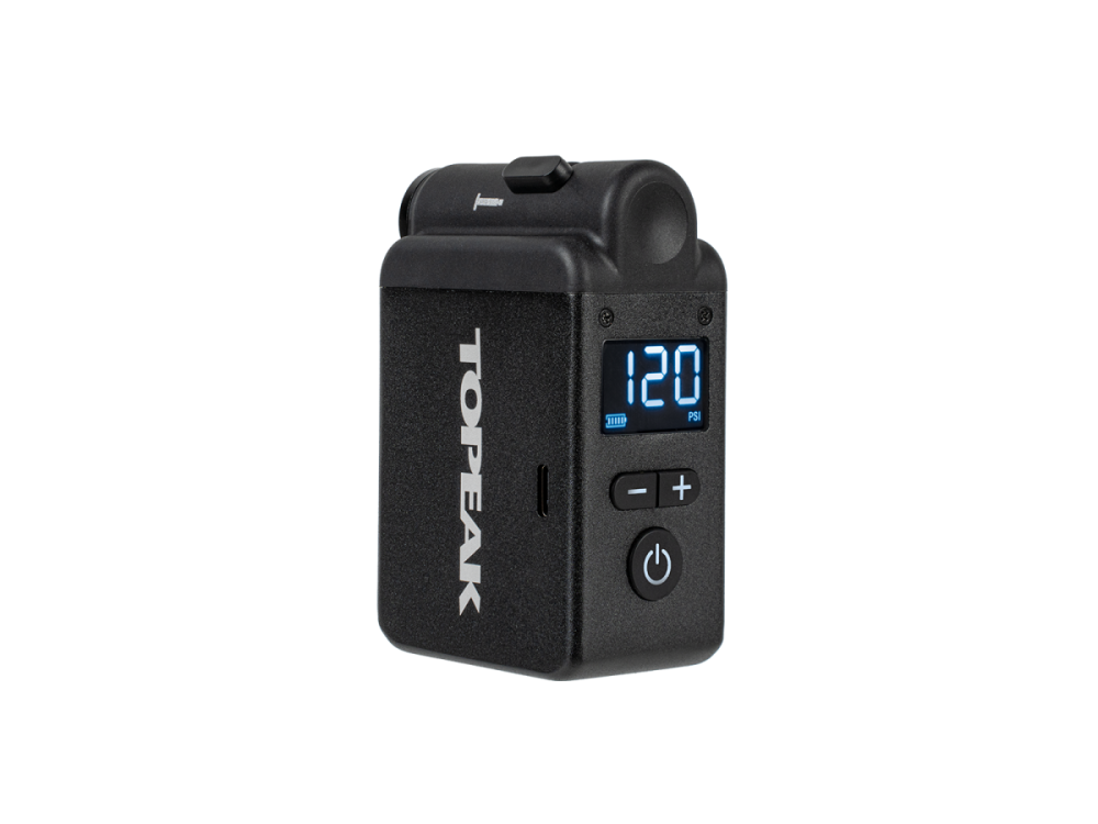 Topeak E-Booster Digital - Elektro Pumpe, USB-C Charger, Presta / Schrader Ventil, 120psi / 8bar