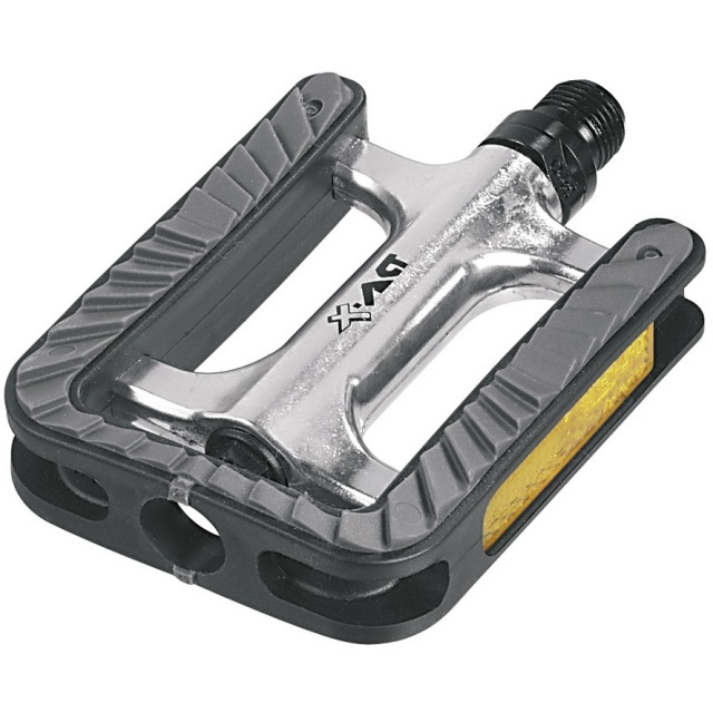 Ergotec Pedale 191, gummiert mit Reflektor 96x72mm silber/schwarz