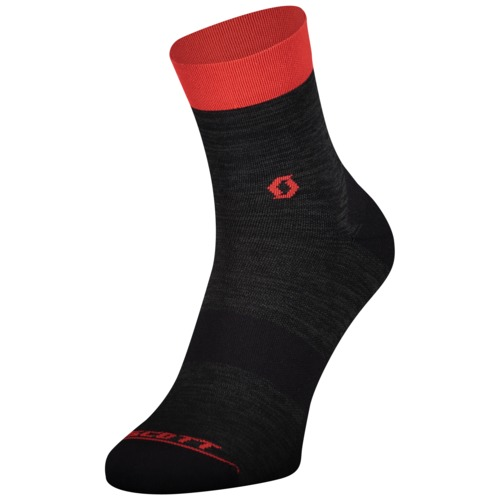 Scott Sock Trail Quarter - dark grey/fiery red/39-41 (M)