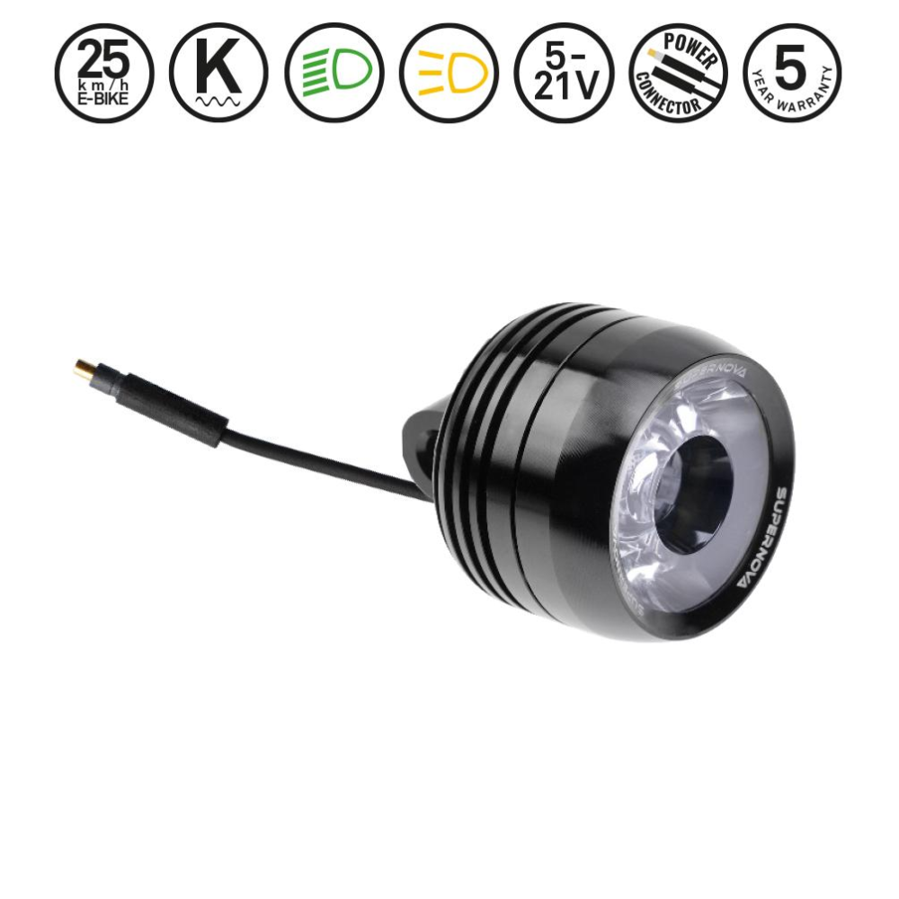 Supernova Mini 2 5-21 V Universal E-Bike Scheinwerfer - 5-21V Softstart